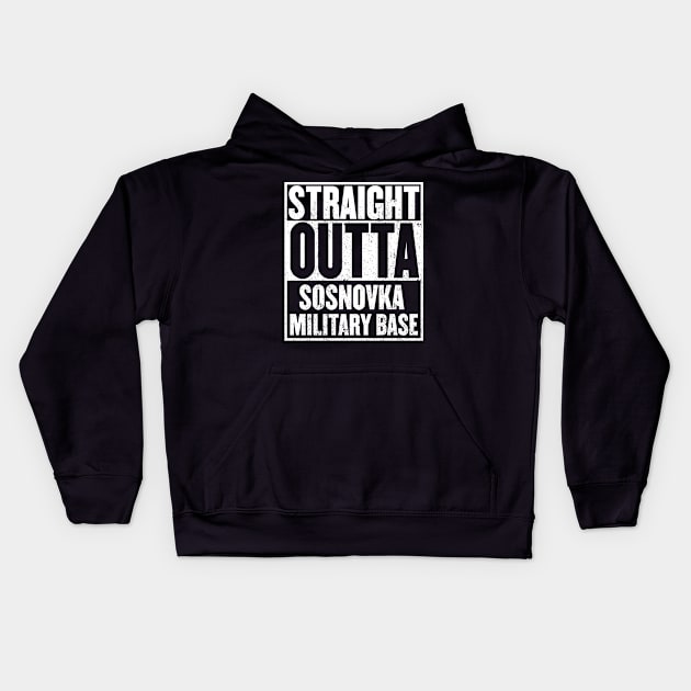 Straight Outta Sosnovka Military Base Kids Hoodie by mangobanana